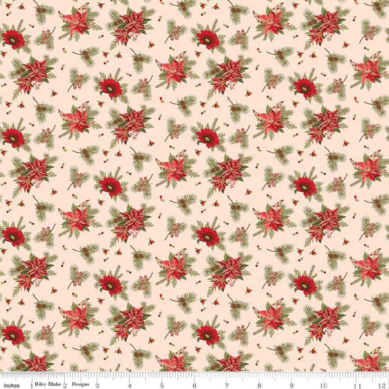 Fabric Riley Blake Blush Floral Glisten by the Quarter Yard C16223-BLUSH